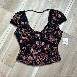 Free People Emery Floral Print Crop Top
